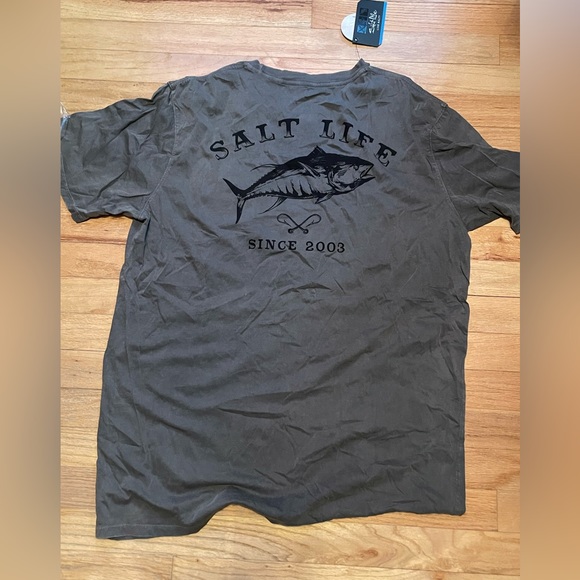Salt Life Shirts New Mens Salt Life Fish Salt Washed Shirt Gray